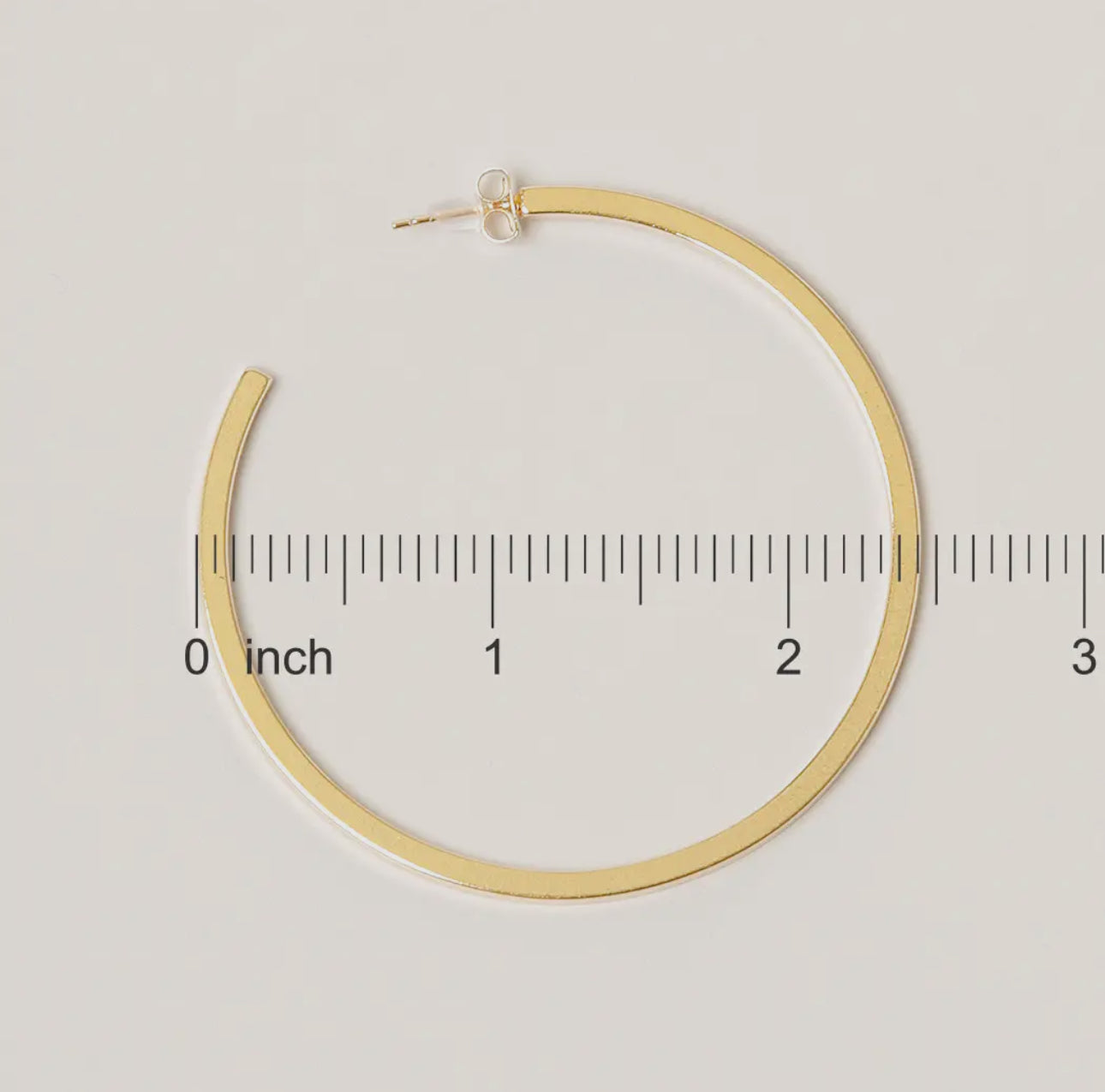 14K White Gold Dipped Square Hoop Earring