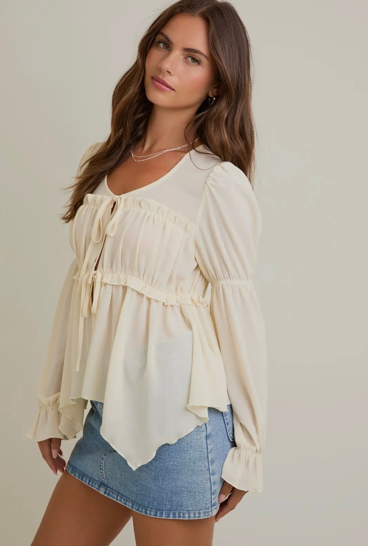 Bow Tied Chiffon Blouse