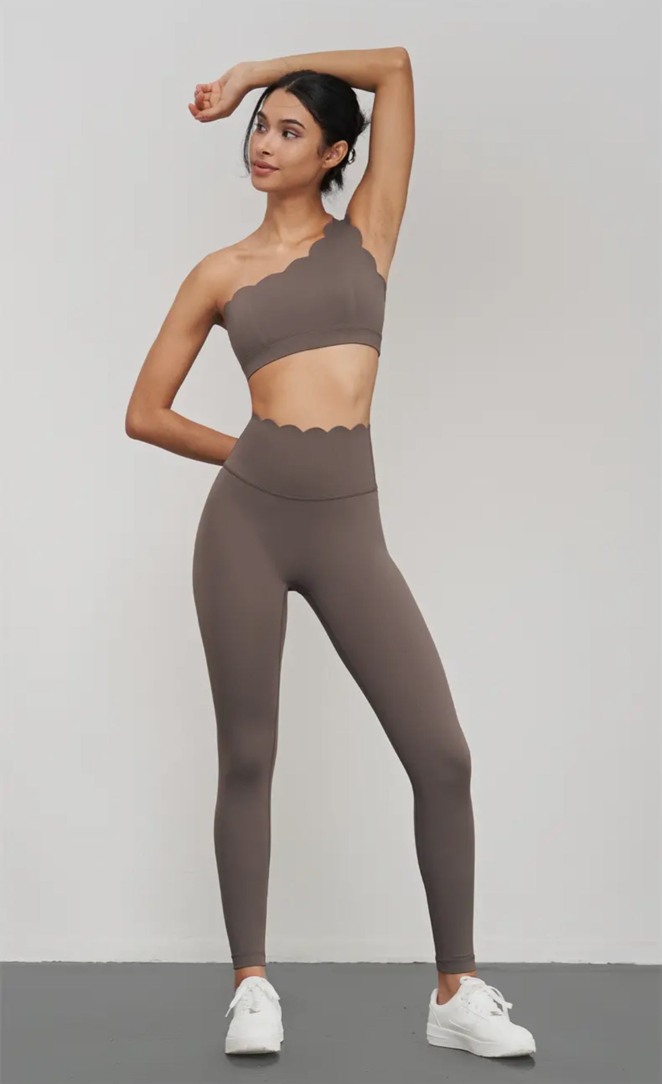 Scallop One Shoulder Top and Legging Set