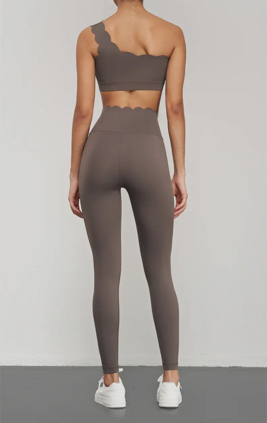 Scallop One Shoulder Top and Legging Set