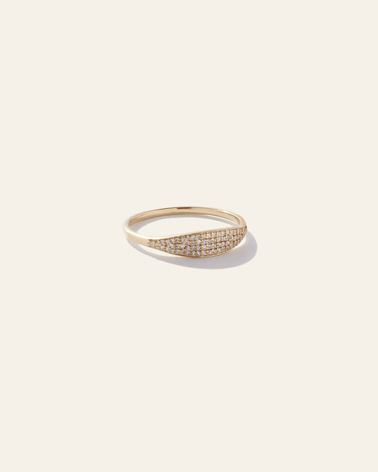 Signet Sparkler Ring - 18k Gold Plated
