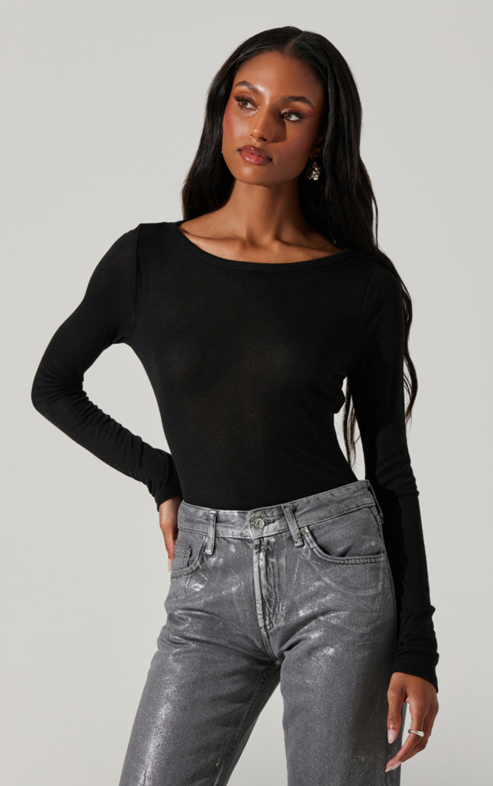 Alyn Sheer Long Sleeve Top