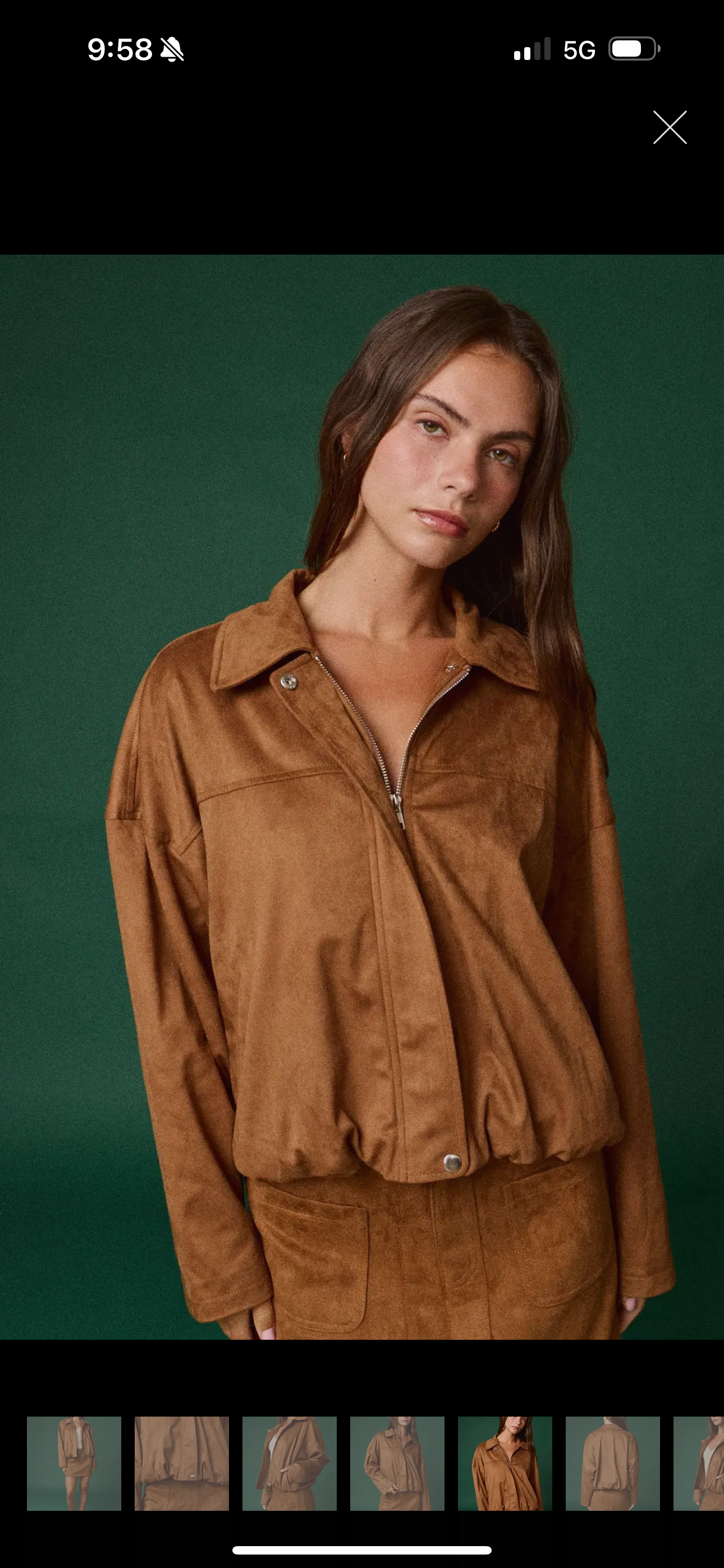 Suede Bubble Hem Jacket