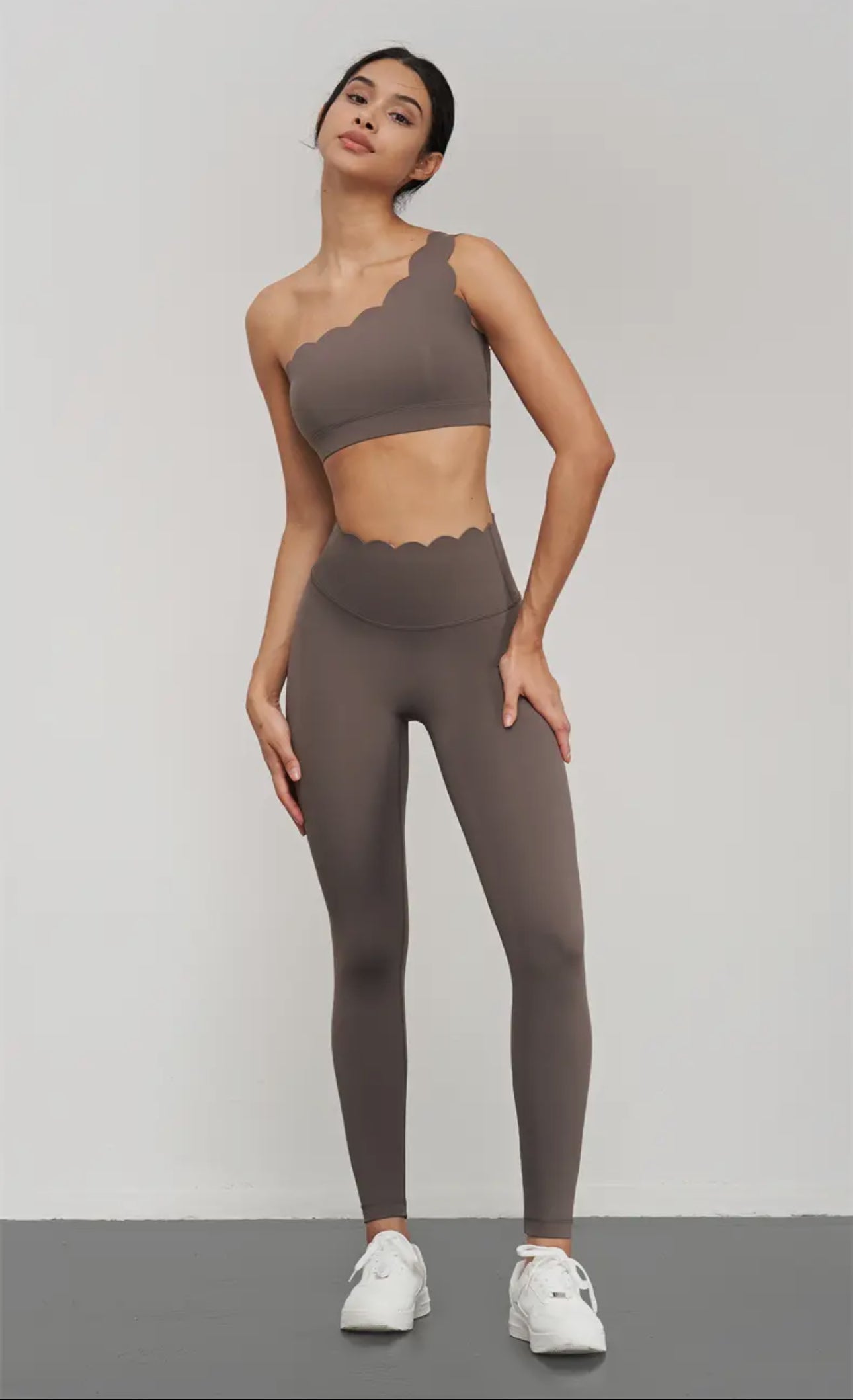 Scallop One Shoulder Top and Legging Set