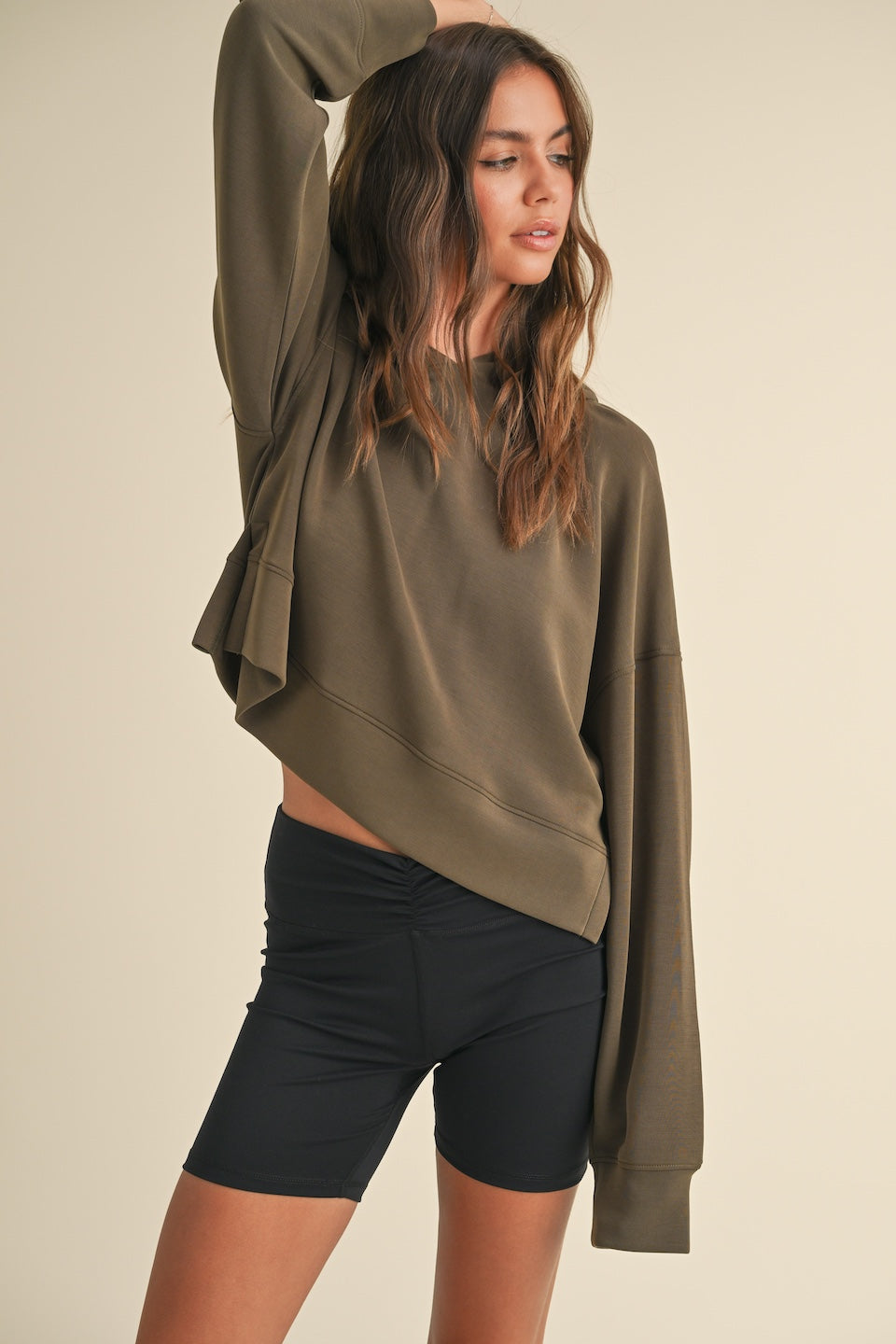 Super Soft Air Scuba Oversized Crop Hoodie