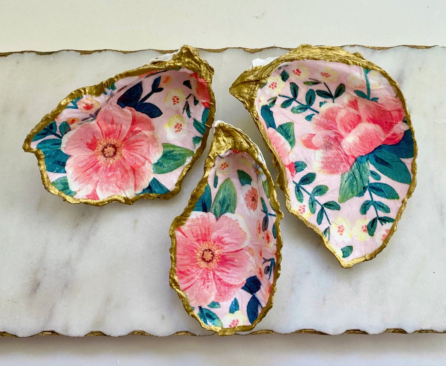 Peony Oyster Shell Jewelry Dish