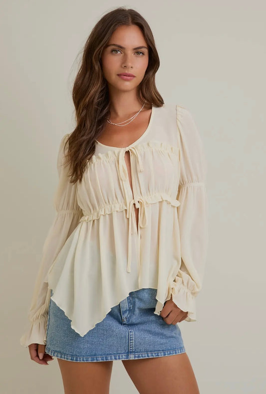 Bow Tied Chiffon Blouse