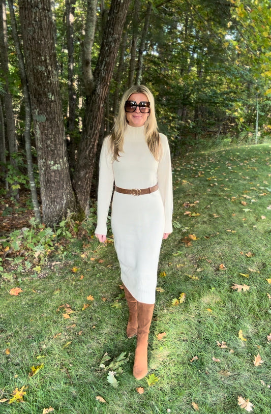 The Emery Turtleneck Midi Sweater Dress