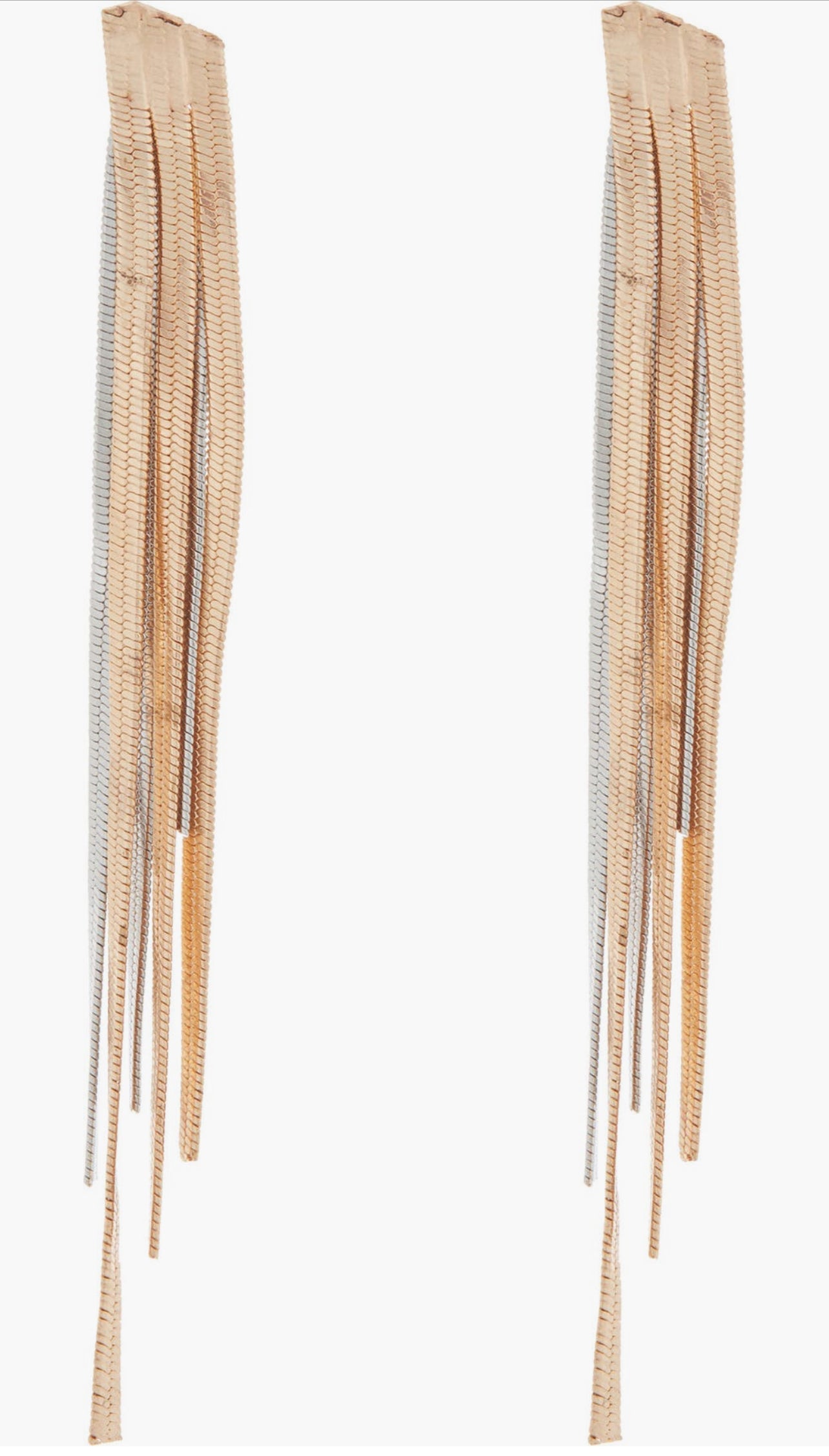 The Lainey Metallic Fringe Earring - Silver and Gold