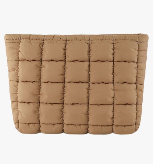 The Darcy Quilted Pouch - Khaki