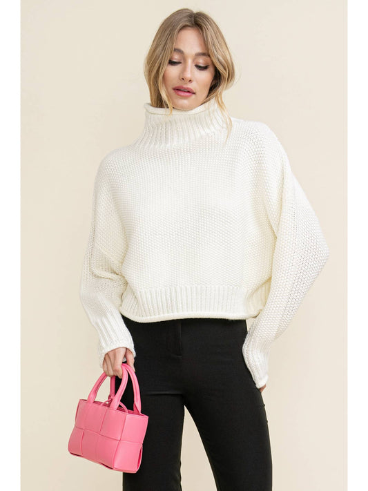 The Hailey Cropped Turtleneck Sweater