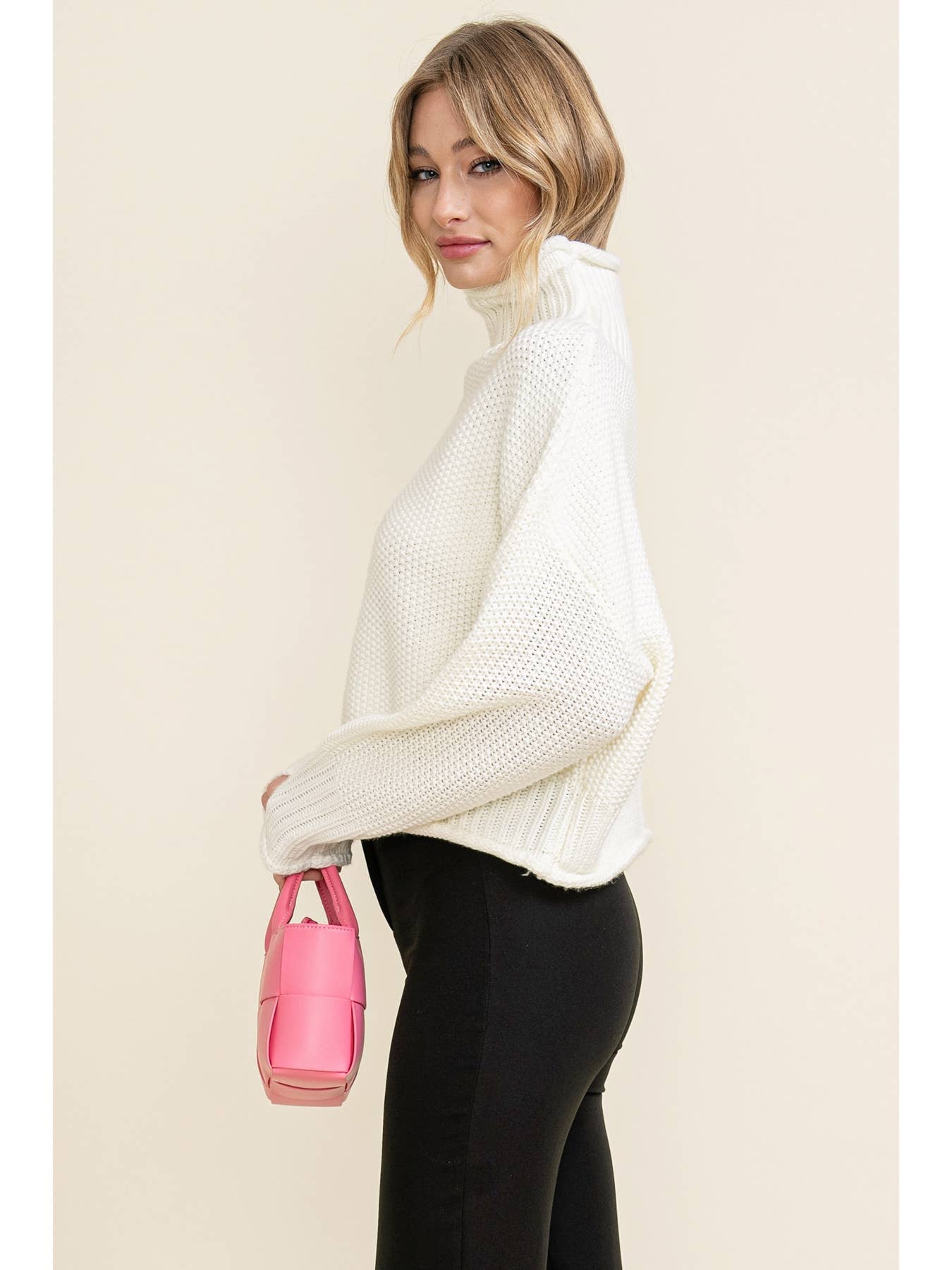 The Hailey Cropped Turtleneck Sweater