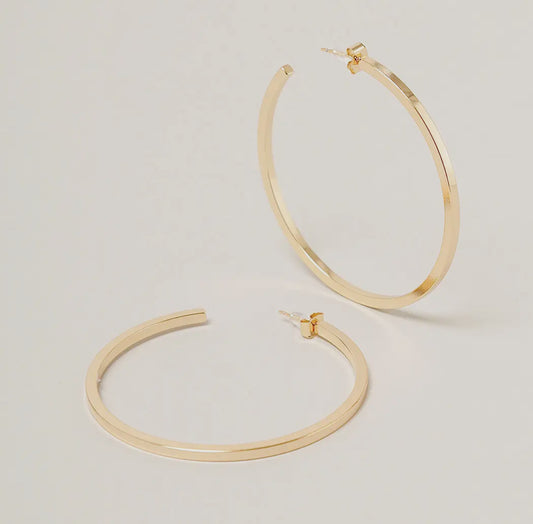 14K Gold Dipped Square Hoop Earring