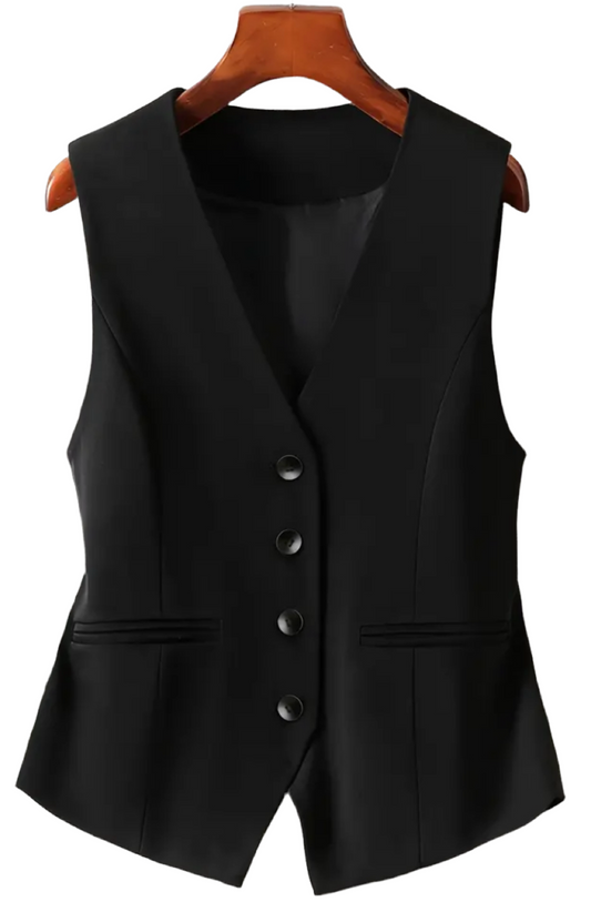 The Kendall Tailored Vest - Black