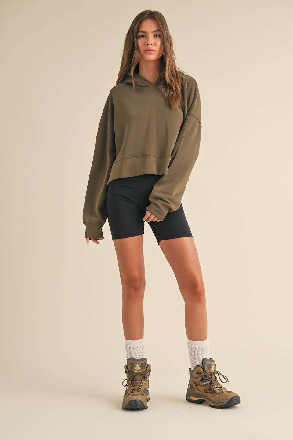 Super Soft Air Scuba Oversized Crop Hoodie