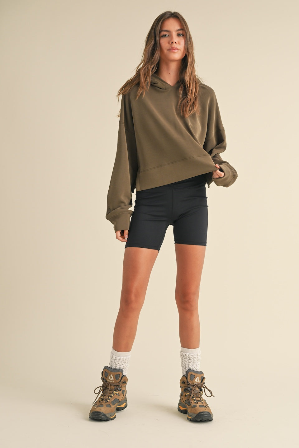 Super Soft Air Scuba Oversized Crop Hoodie