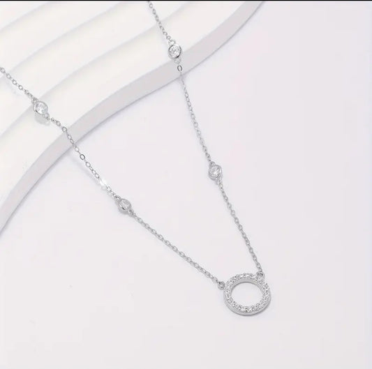 The Alison Pave Circle Necklace