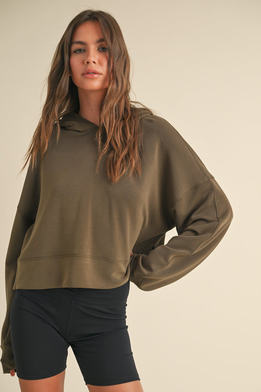 Super Soft Air Scuba Oversized Crop Hoodie