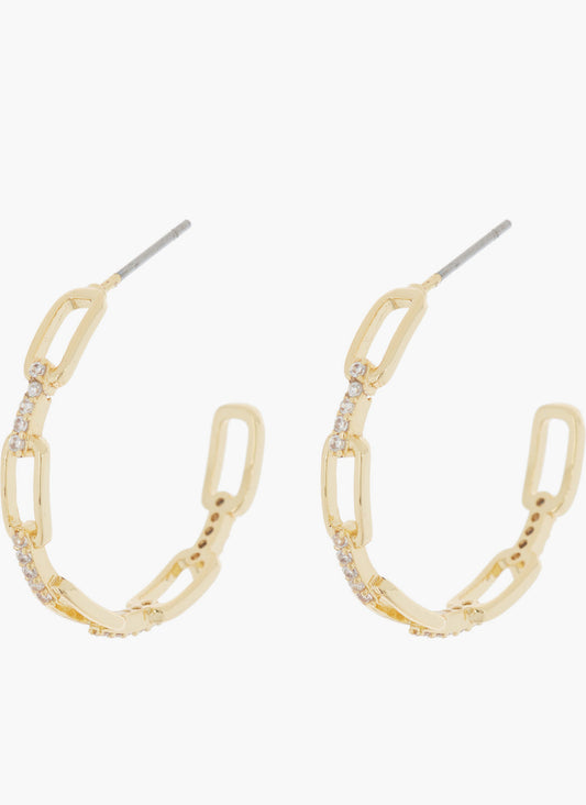 The Goldie Chain Link Hoop, Demi- Fine