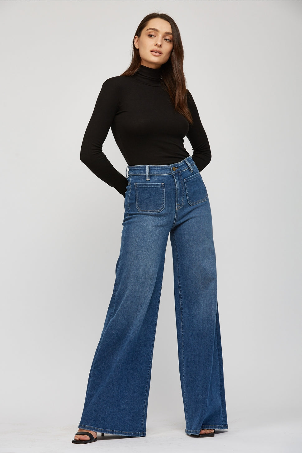 Mica Front Pocket Wide Leg Jeans