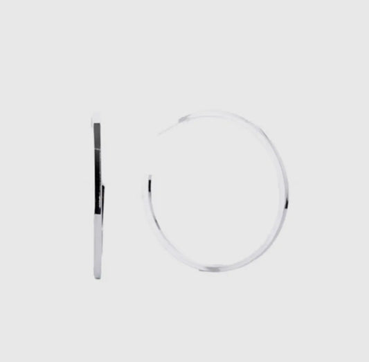 14K White Gold Dipped Square Hoop Earring