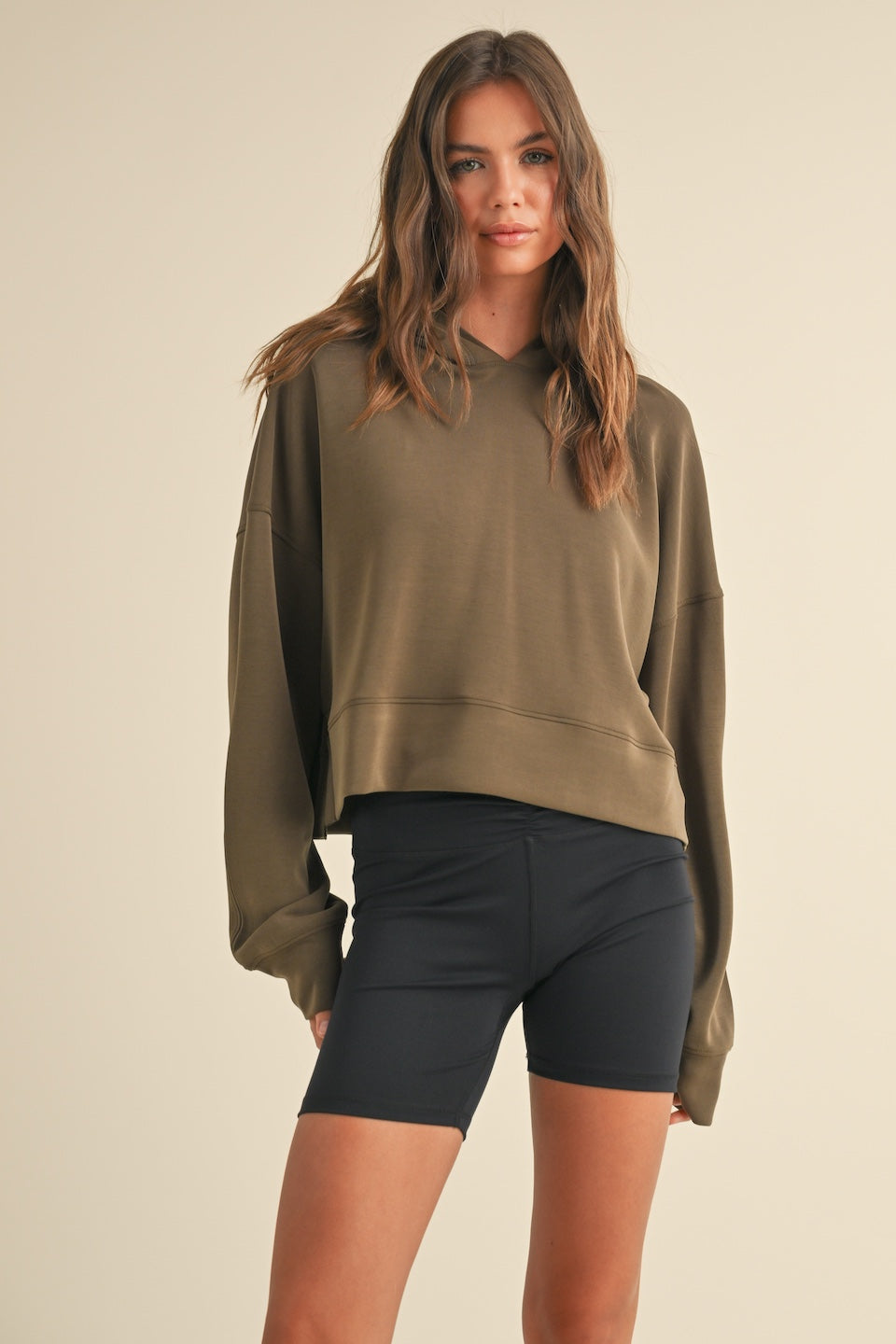 Super Soft Air Scuba Oversized Crop Hoodie