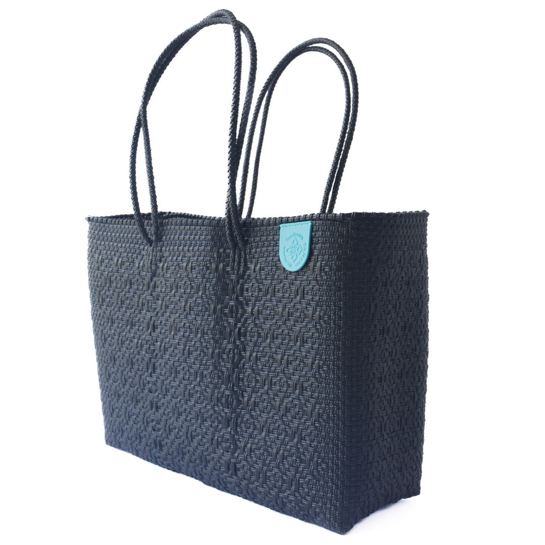 Tin Marin All Black Woven Super Tote