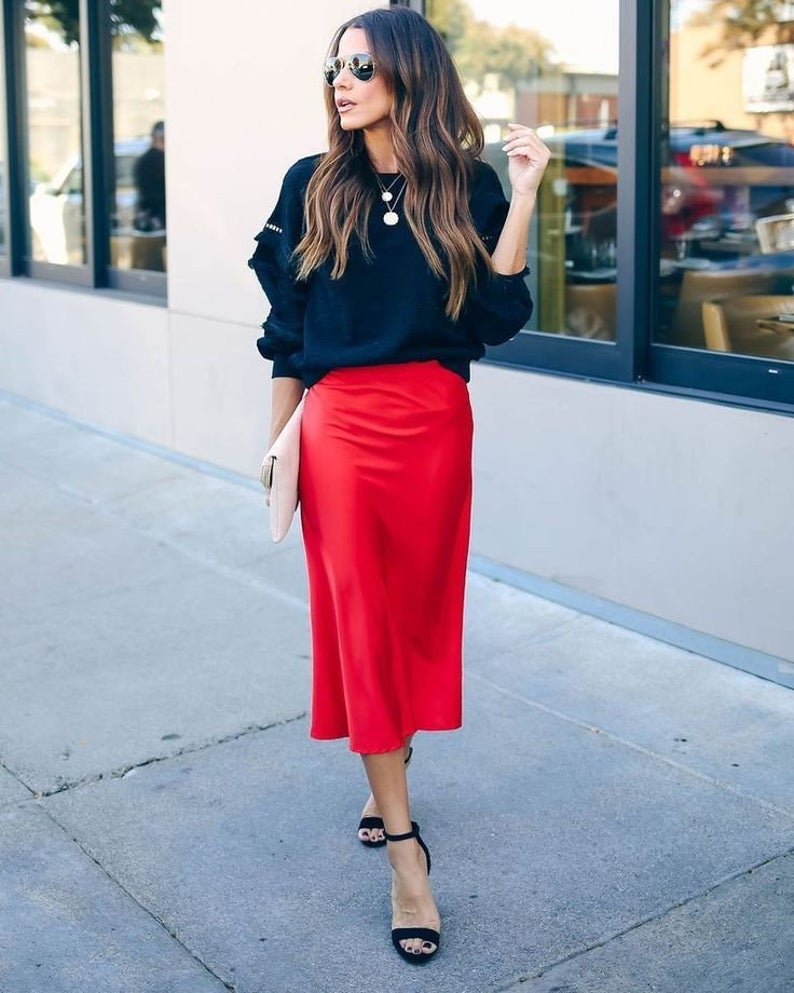 The Merry Silky Mid-length Skirt