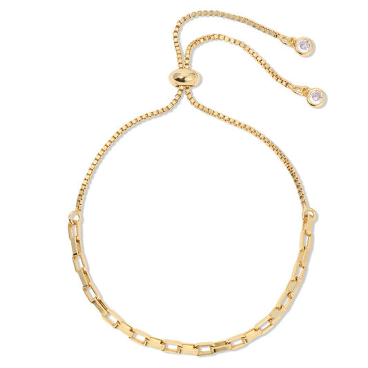 Link Rectangle Pulley 18k Gold Plated Bracelet