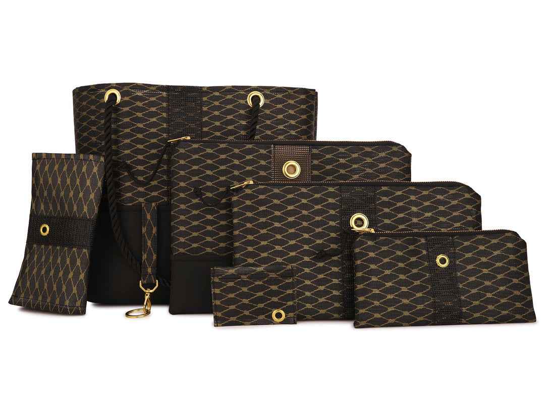 Alania Marie Gold & Black Mini-Clutch