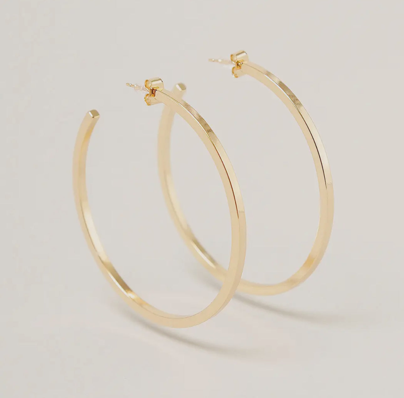 14K Gold Dipped Square Hoop Earring