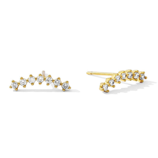 18k Gold Plated Crawler Stud Earrings