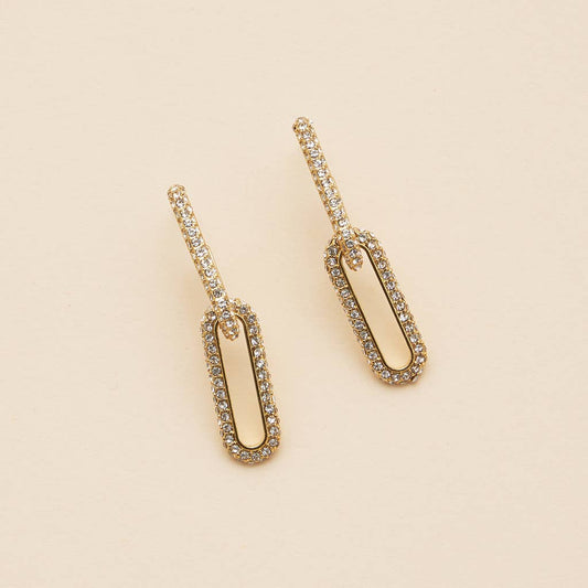 Gold Pave’ Chain Link 18k Dipped Earrings