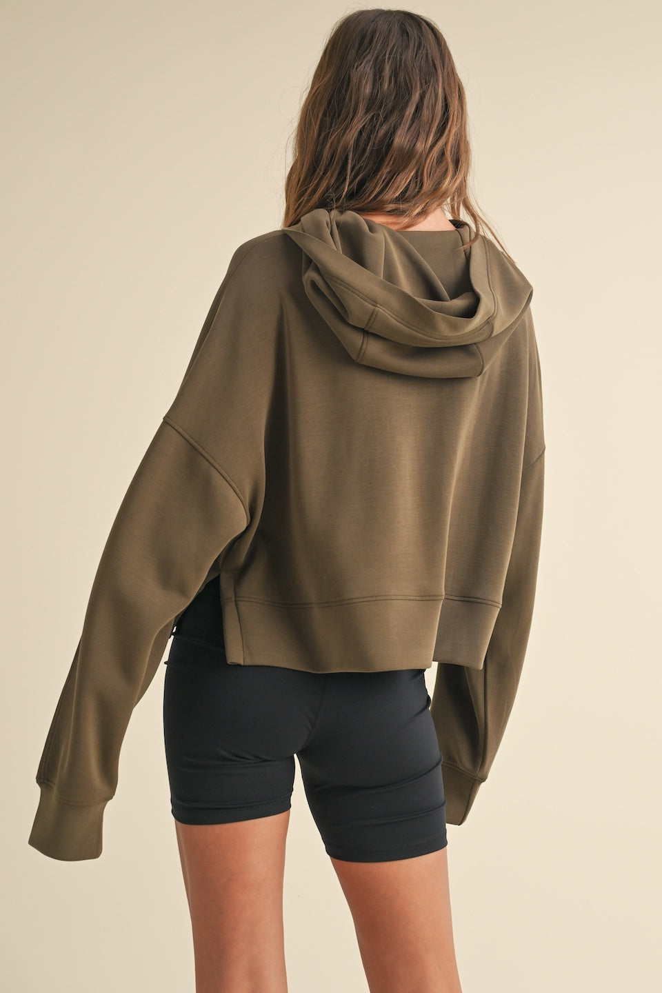 Super Soft Air Scuba Oversized Crop Hoodie