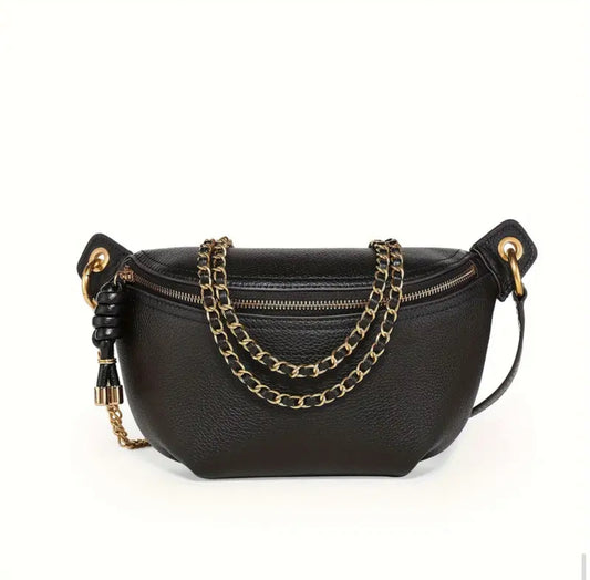 Pebbled Leather Crossbody Sling Bag