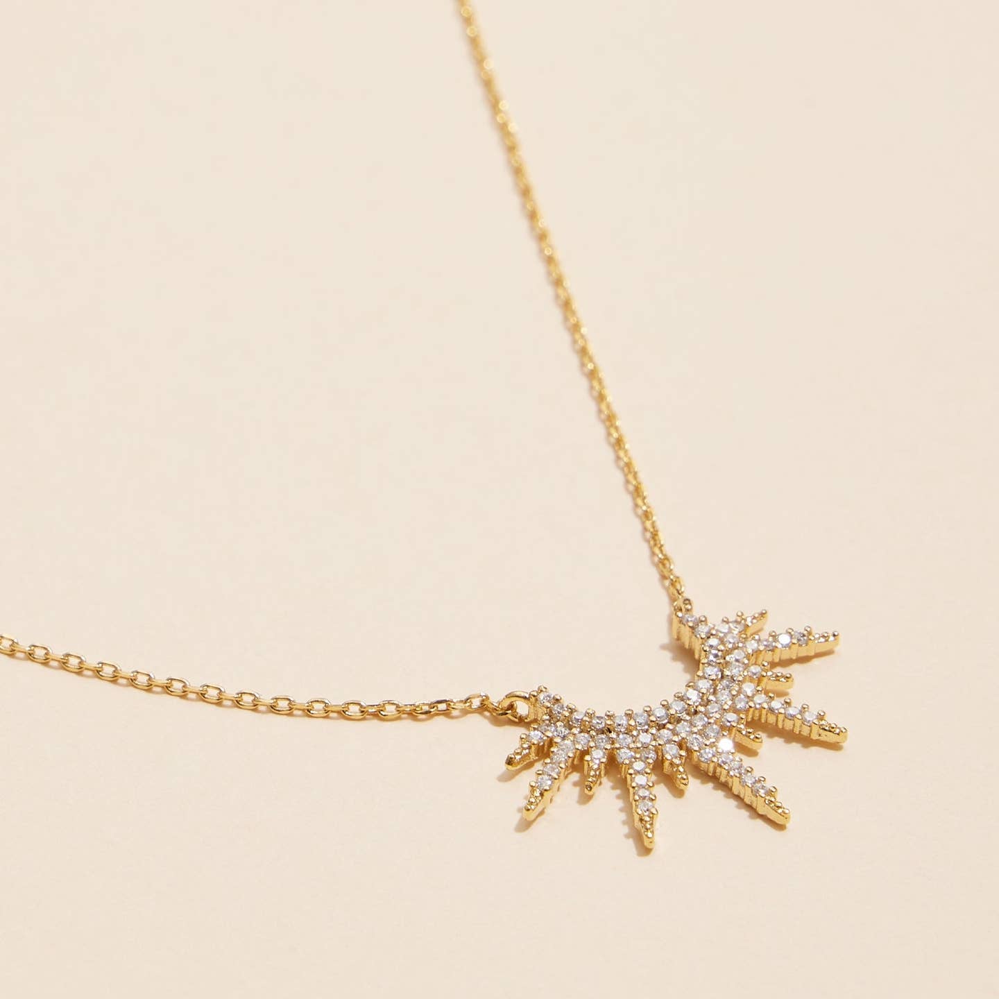 Sunburst Charm 18K Gold Dip Necklace