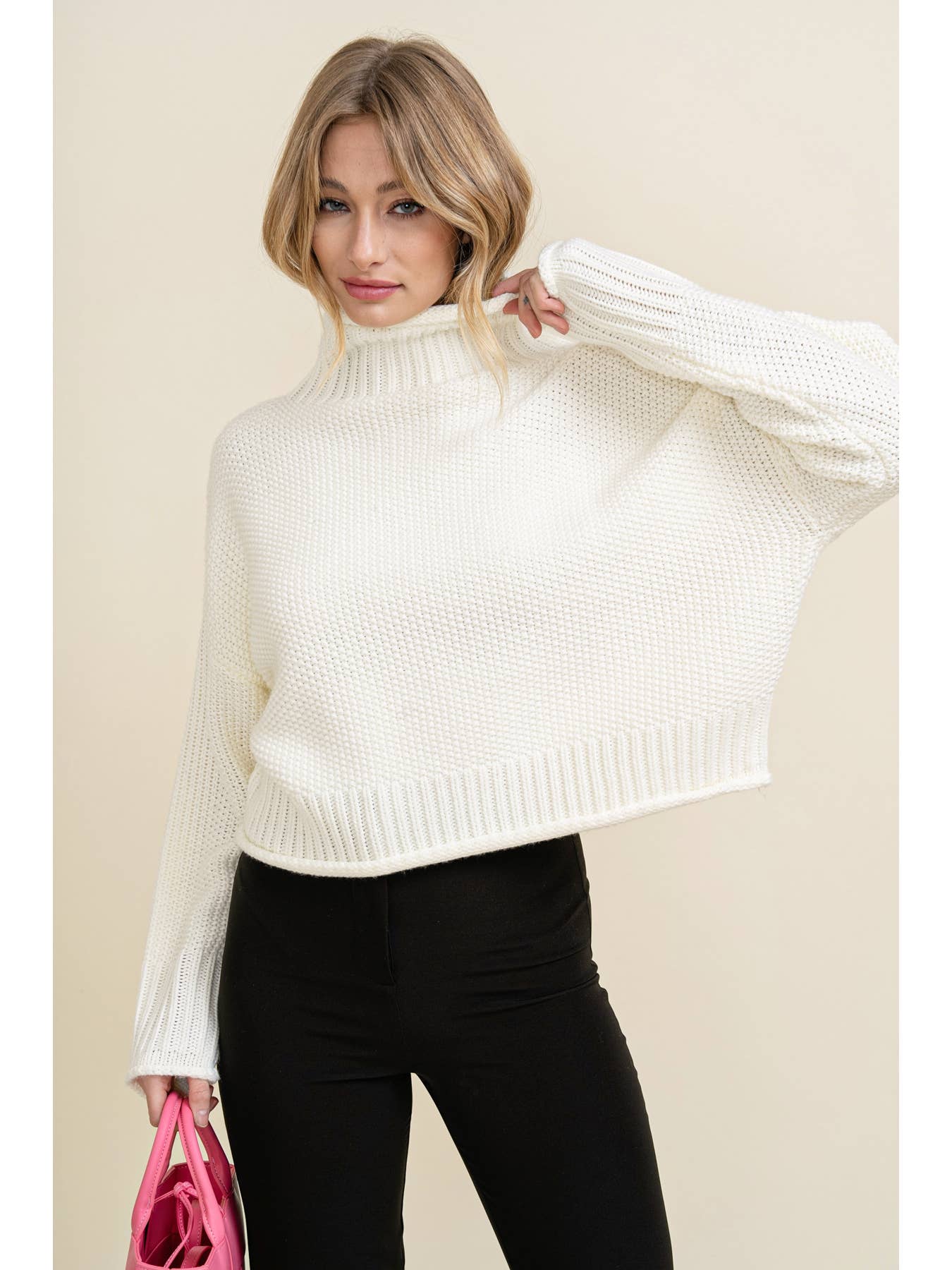 The Hailey Cropped Turtleneck Sweater