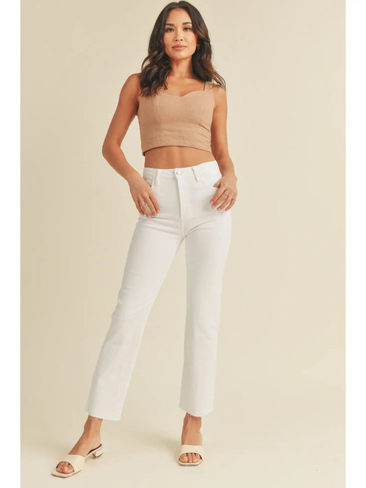 Just Black Denim - High Rise Straight Leg White Denim