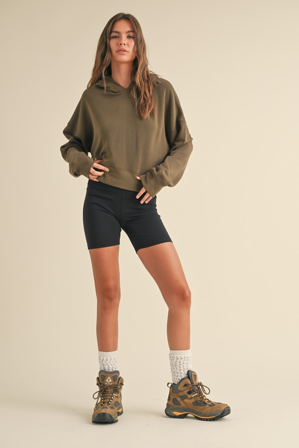 Super Soft Air Scuba Oversized Crop Hoodie