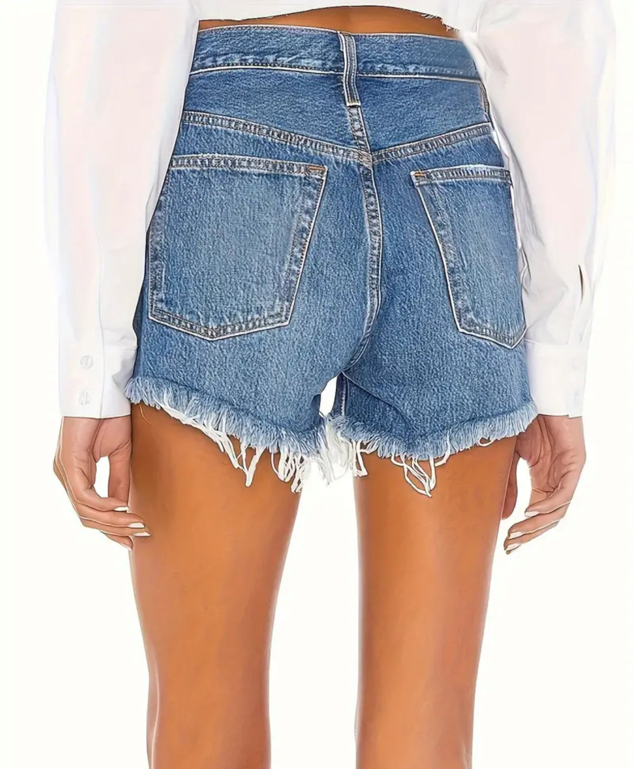 The Daisy Raw Hem Denim Shorts