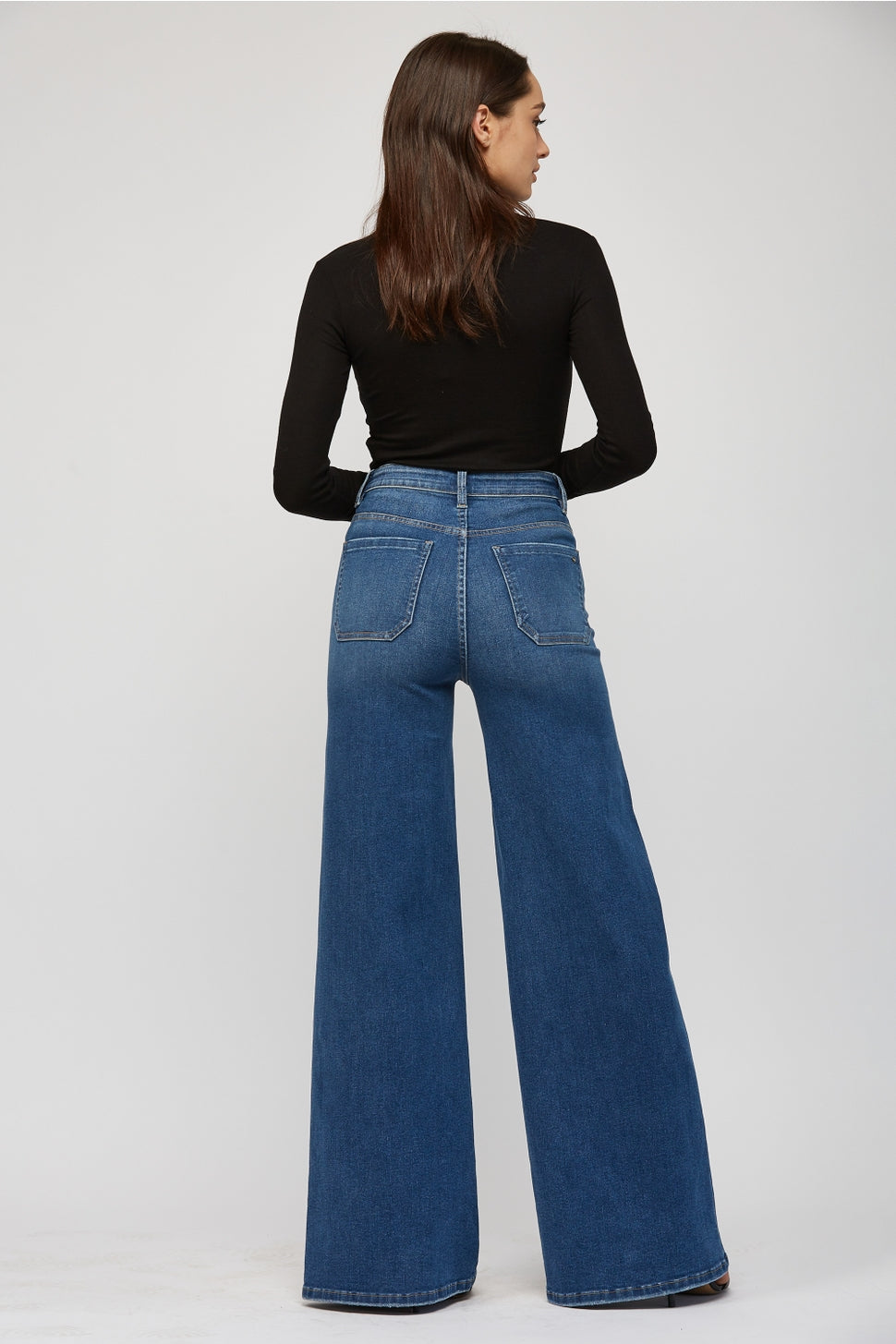 Mica Front Pocket Wide Leg Jeans