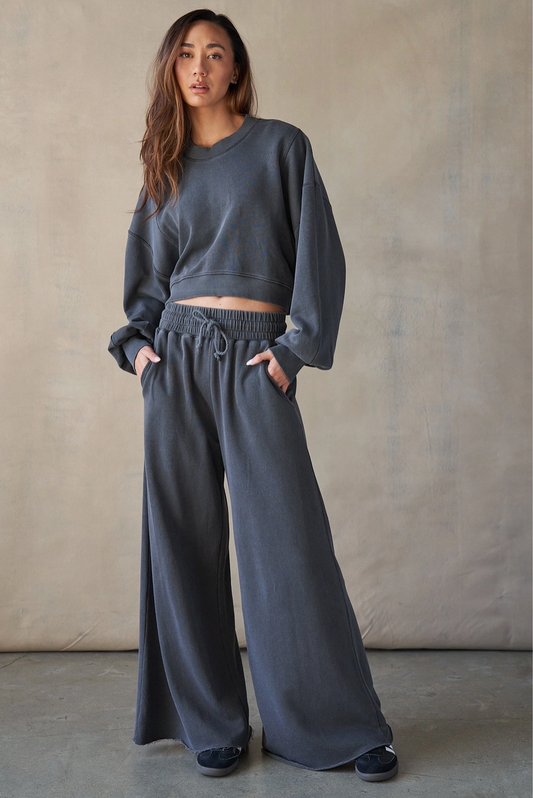 Semi Cropped Sweatshirt - Charcoal